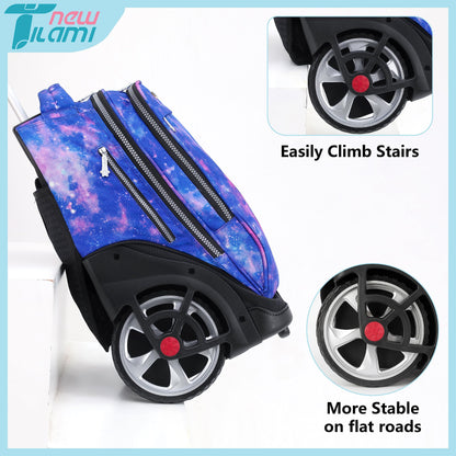 NEW TILAMI 19" Rolling Backpack for kids, Adjustable Laptop Backpack