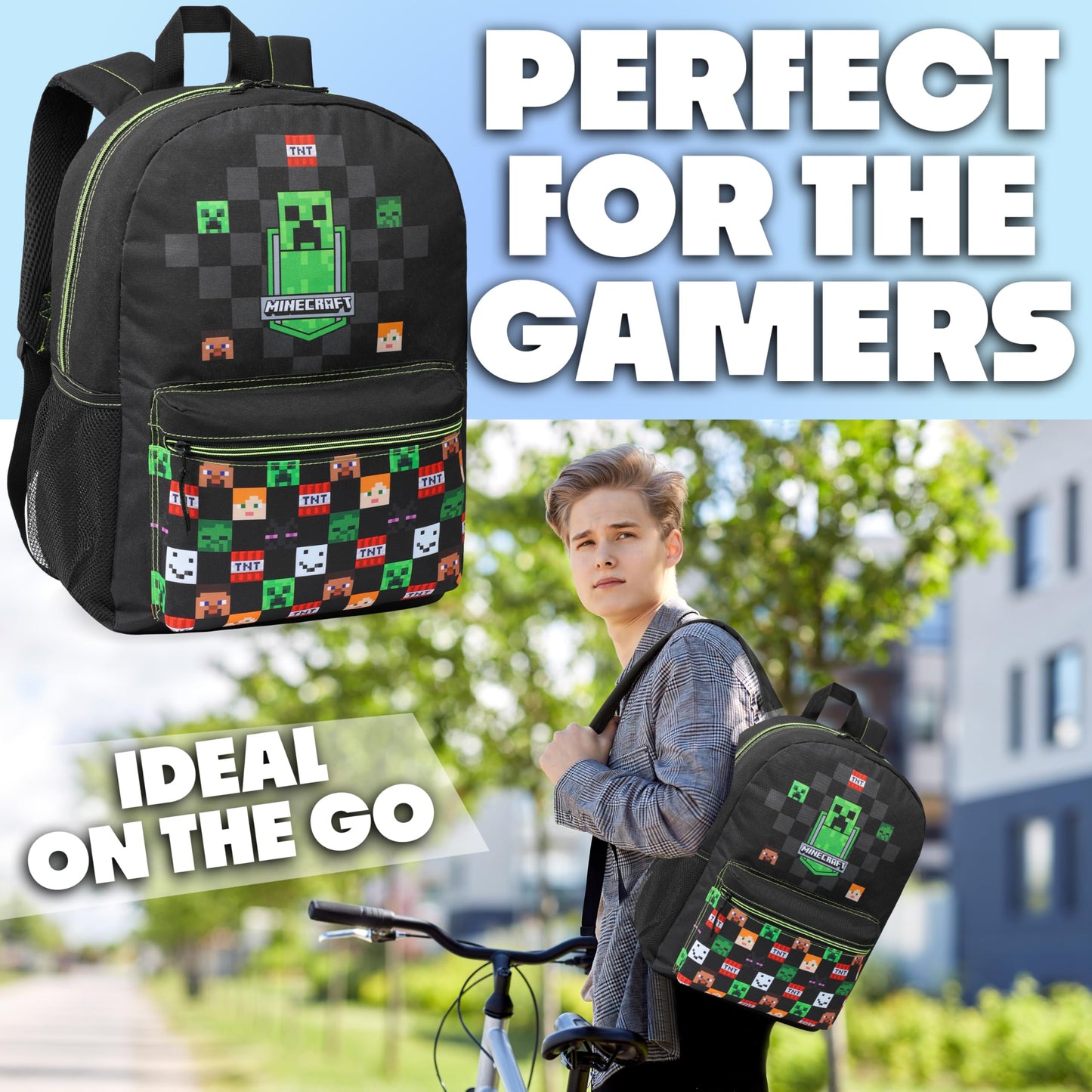 Minecraft Kids & Teens Backpack, Black