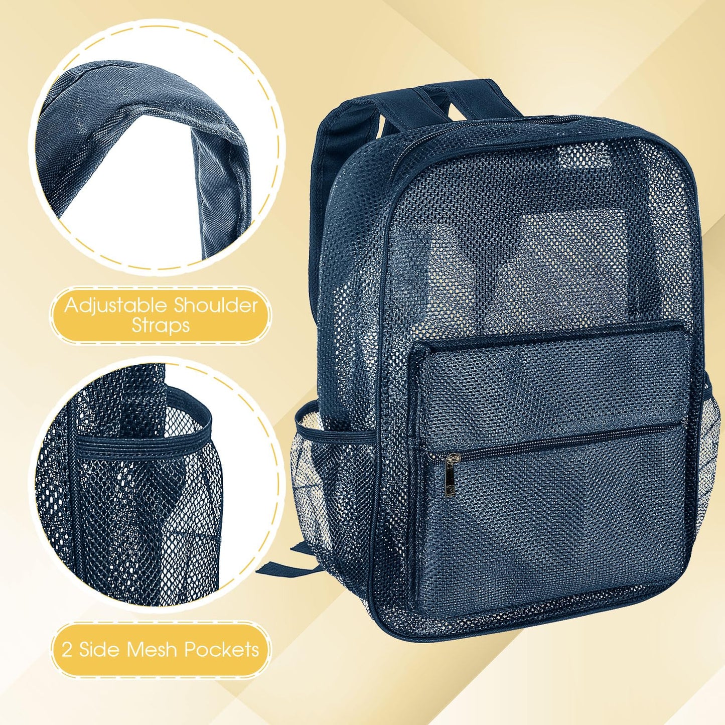 Amylove 17" Mesh Backpack – 48 Pack, Colorful