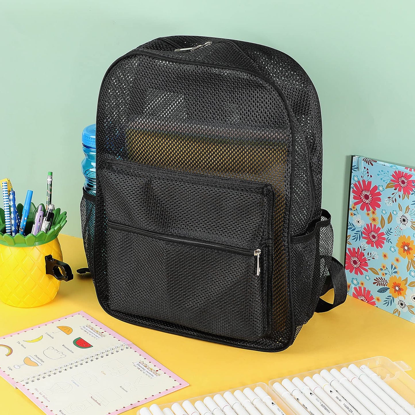 Amylove 17" Mesh Backpack – 48 Pack, Colorful