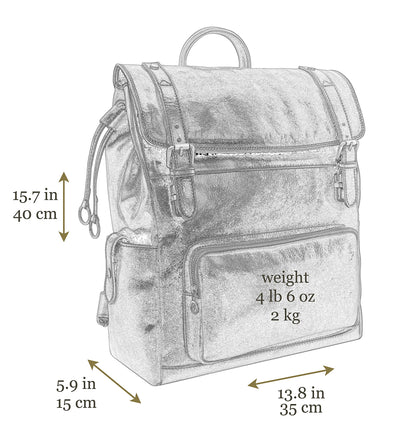 Time Resistance Leather Travel Backpack, Black